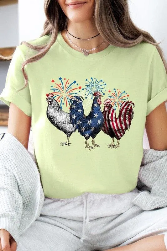 Patriotic USA Chicken Graphic T Shirts