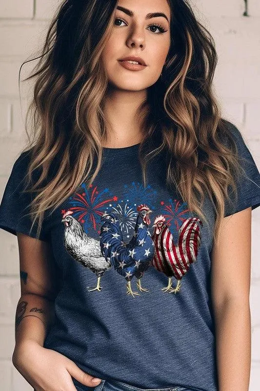 Patriotic USA Chicken Graphic T Shirts