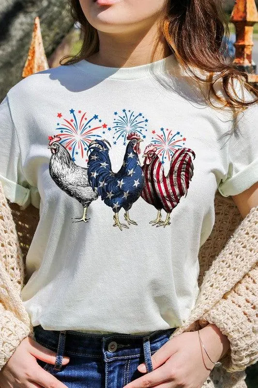 Patriotic USA Chicken Graphic T Shirts