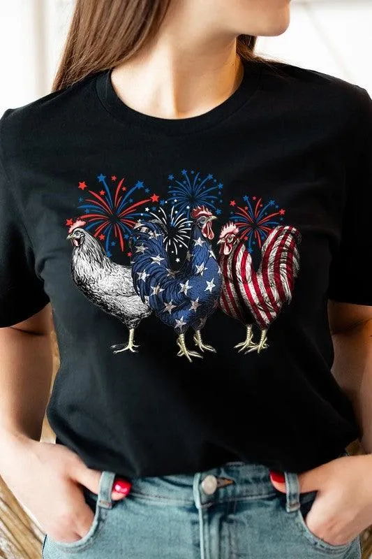 Patriotic USA Chicken Graphic T Shirts