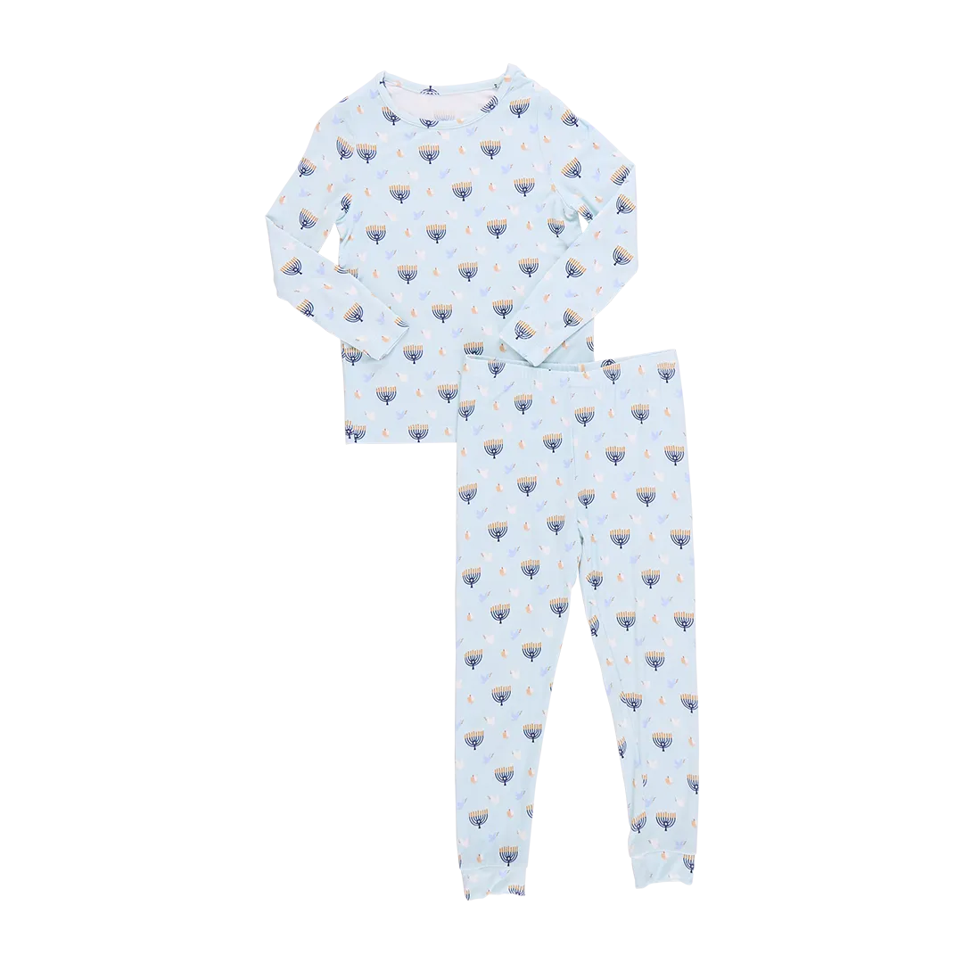 Pink Chicken Kids Bamboo PJ Set - Peaceful Hanukkah