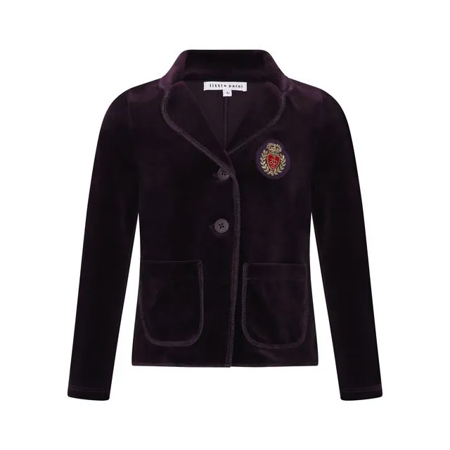 Plum Velour Emblem Blazer