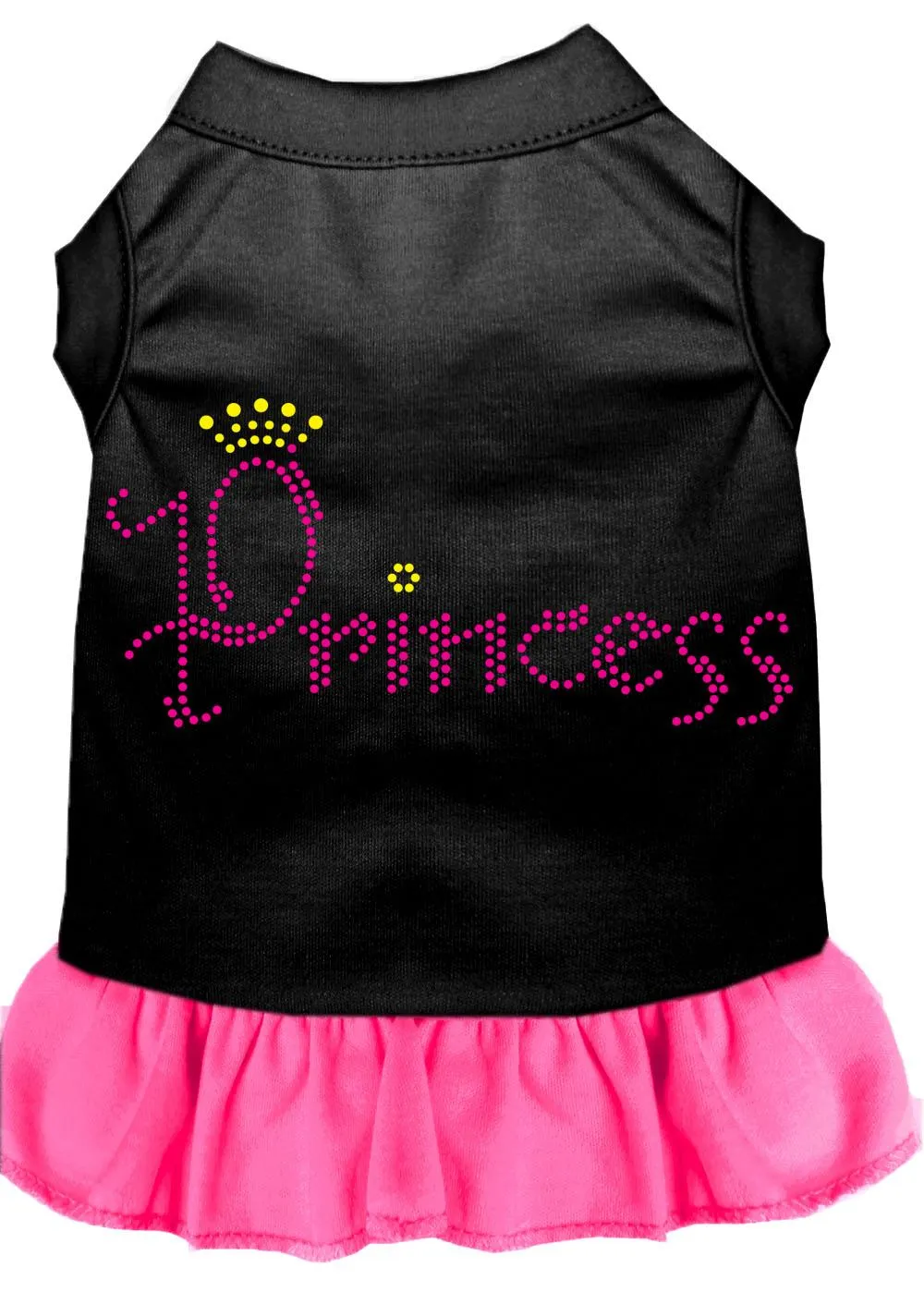 Princess Rhinestone Dress Black With Bright Pink Xl (16)