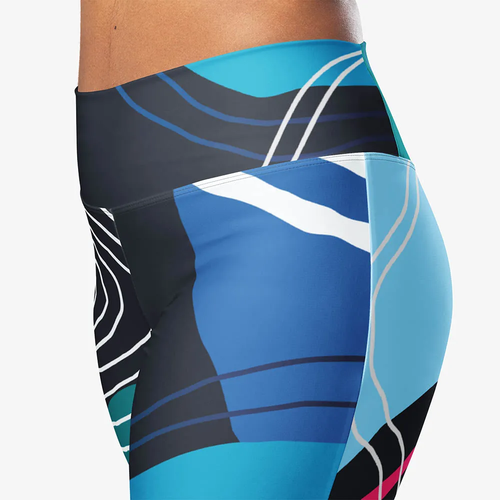 Recycled Flare leggings "Moodernist" Blue/Pink