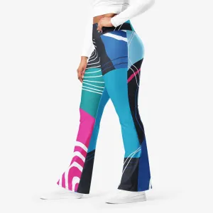 Recycled Flare leggings "Moodernist" Blue/Pink