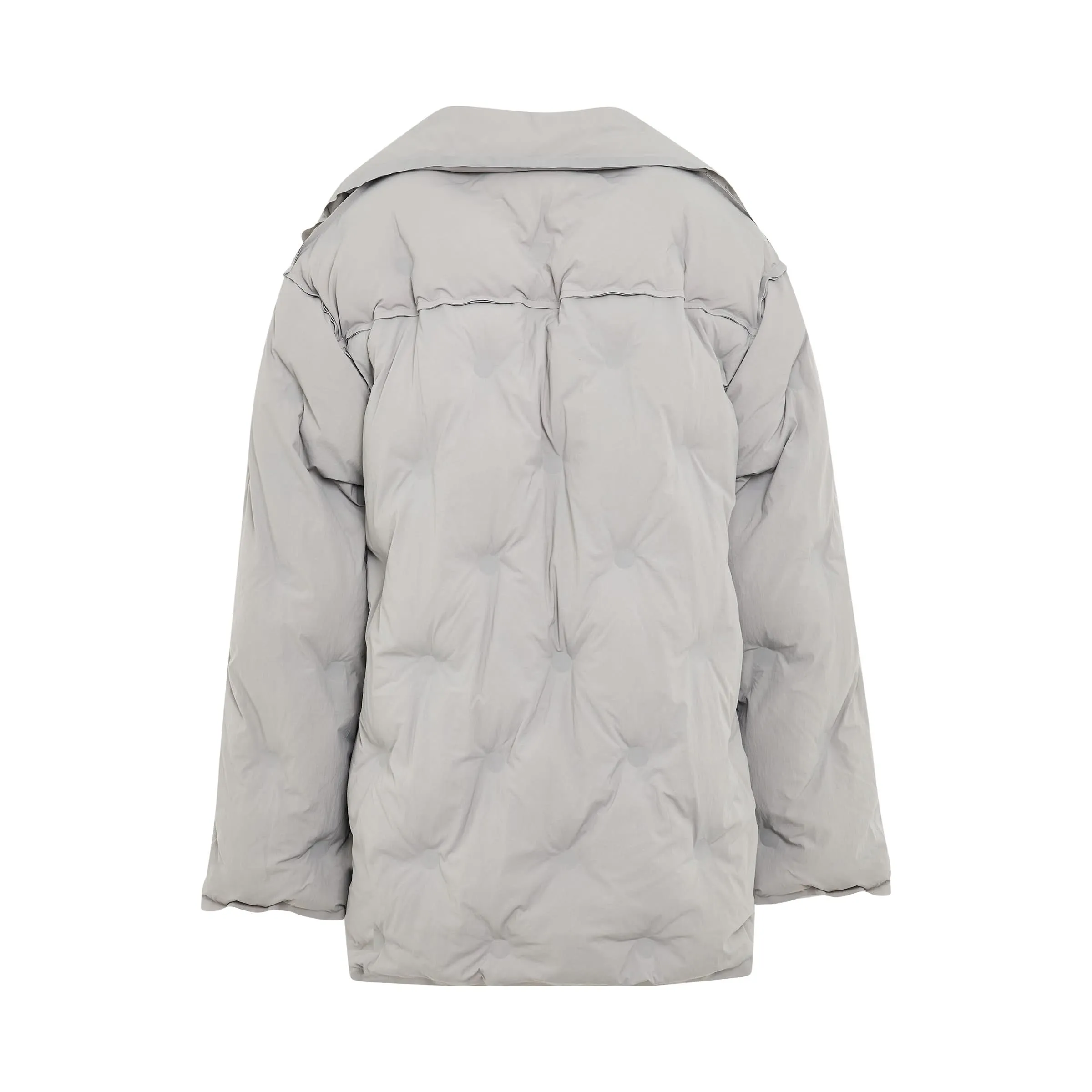 Recycled Nylon Padded Coat in Pearl Grey