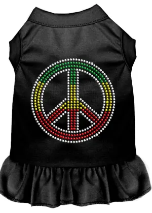 Rhinestone Rasta Peace Dress Black Xxl (18)