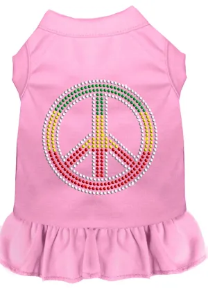 Rhinestone Rasta Peace Dress Light Pink 4x (22)