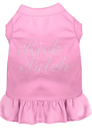 Rhinestone Rich Bitch Dress Light Pink Xxl (18)