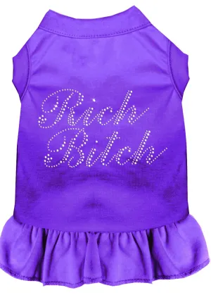 Rhinestone Rich Bitch Dress Purple Sm (10)