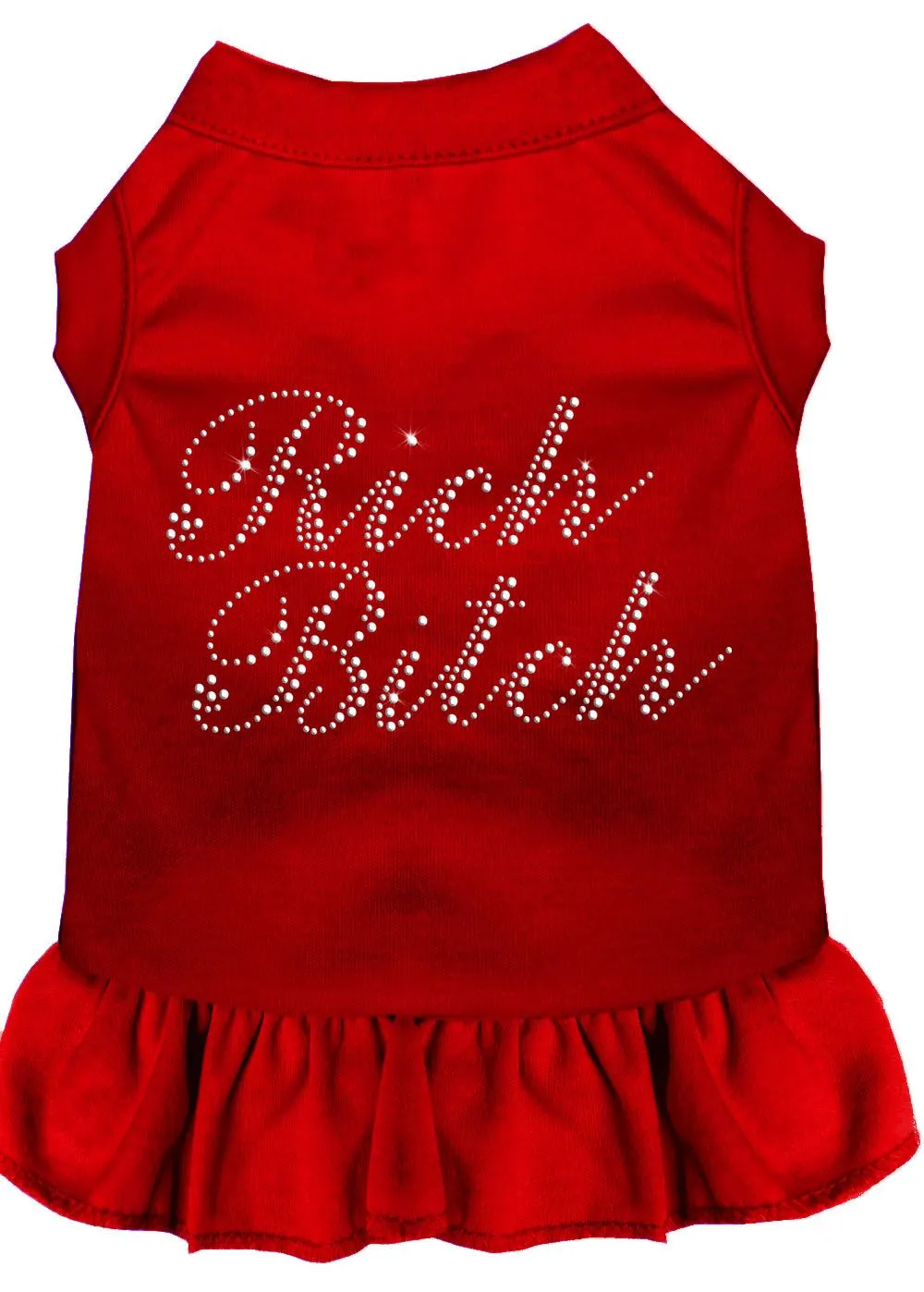 Rhinestone Rich Bitch Dress Red Xxxl (20)