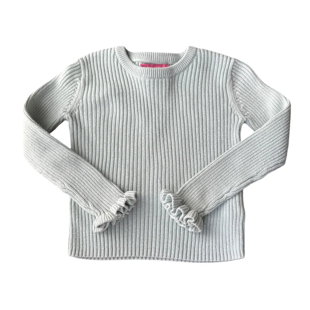 Ribbed Long Sleeve Sweater with Flutter Sleeve