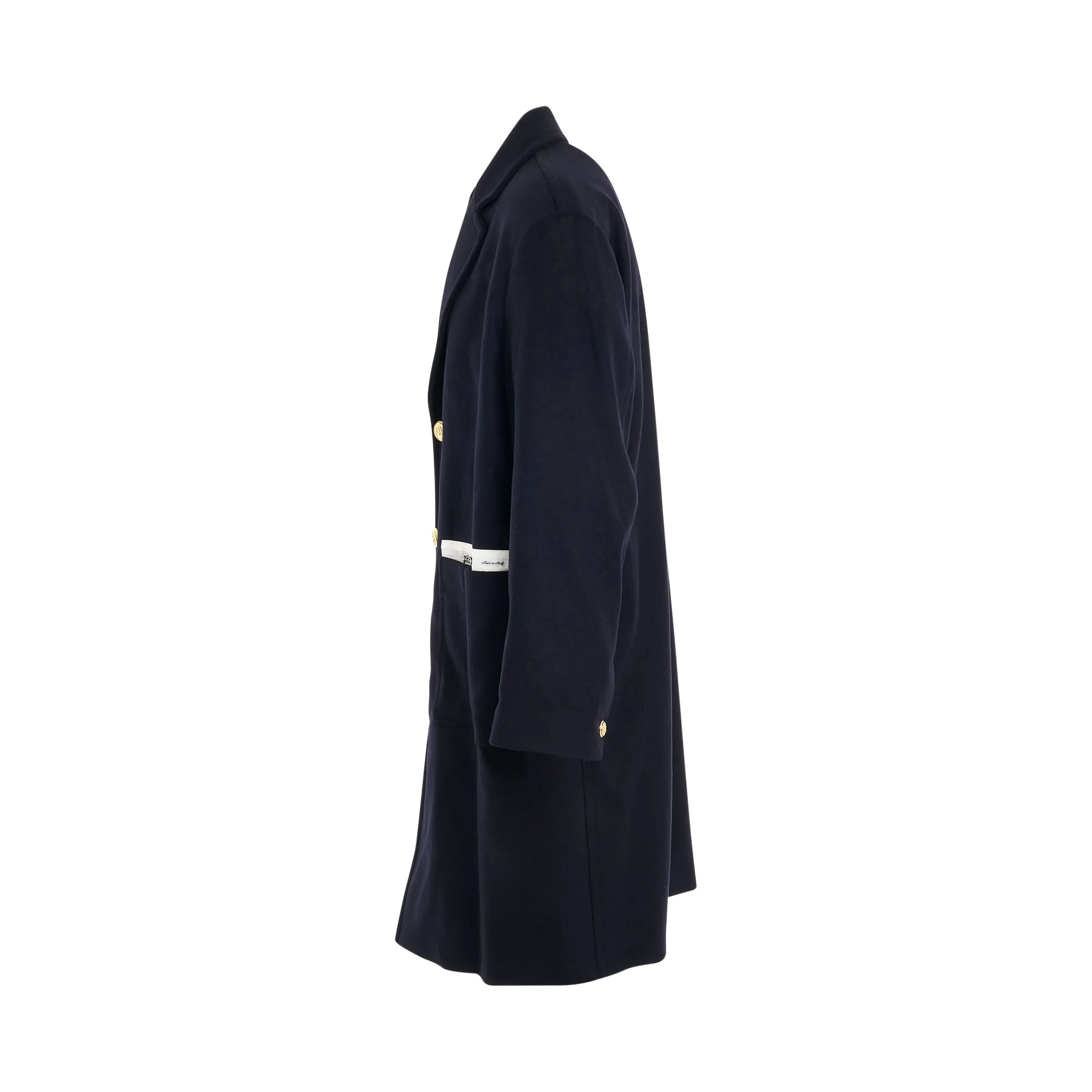 Satorial Tape Uniform Coat in Navy Blue