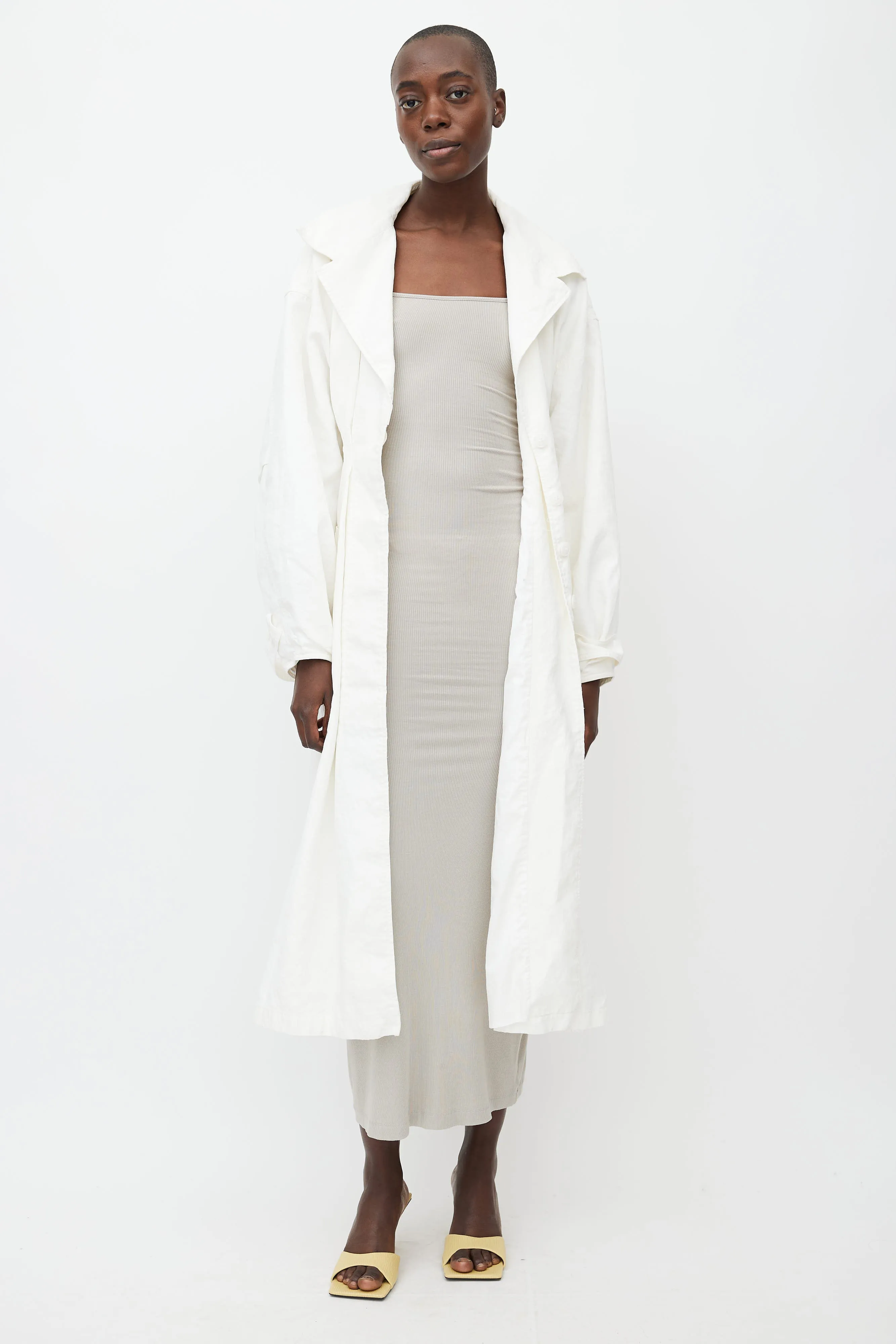 SS19 White Linen La Riviera Trench Coat