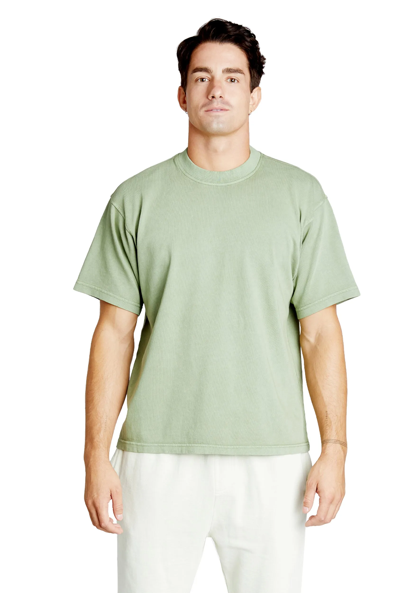 Streetwear Heavyweight Short Sleeve Tee - Oil Green