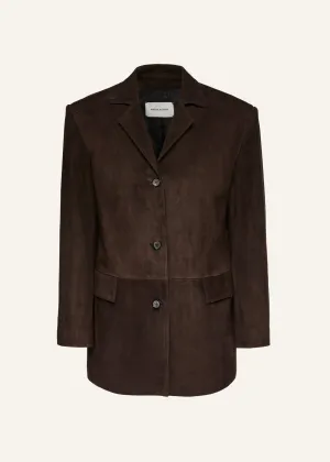 Suede car jacket in brown