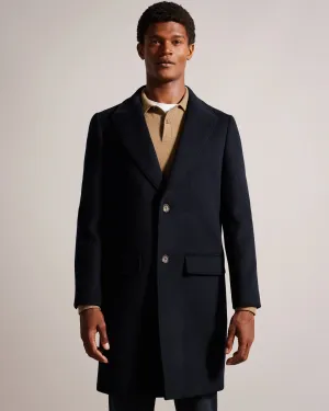 Ted Baker Wilding Wool Blend Overcoat | Navy