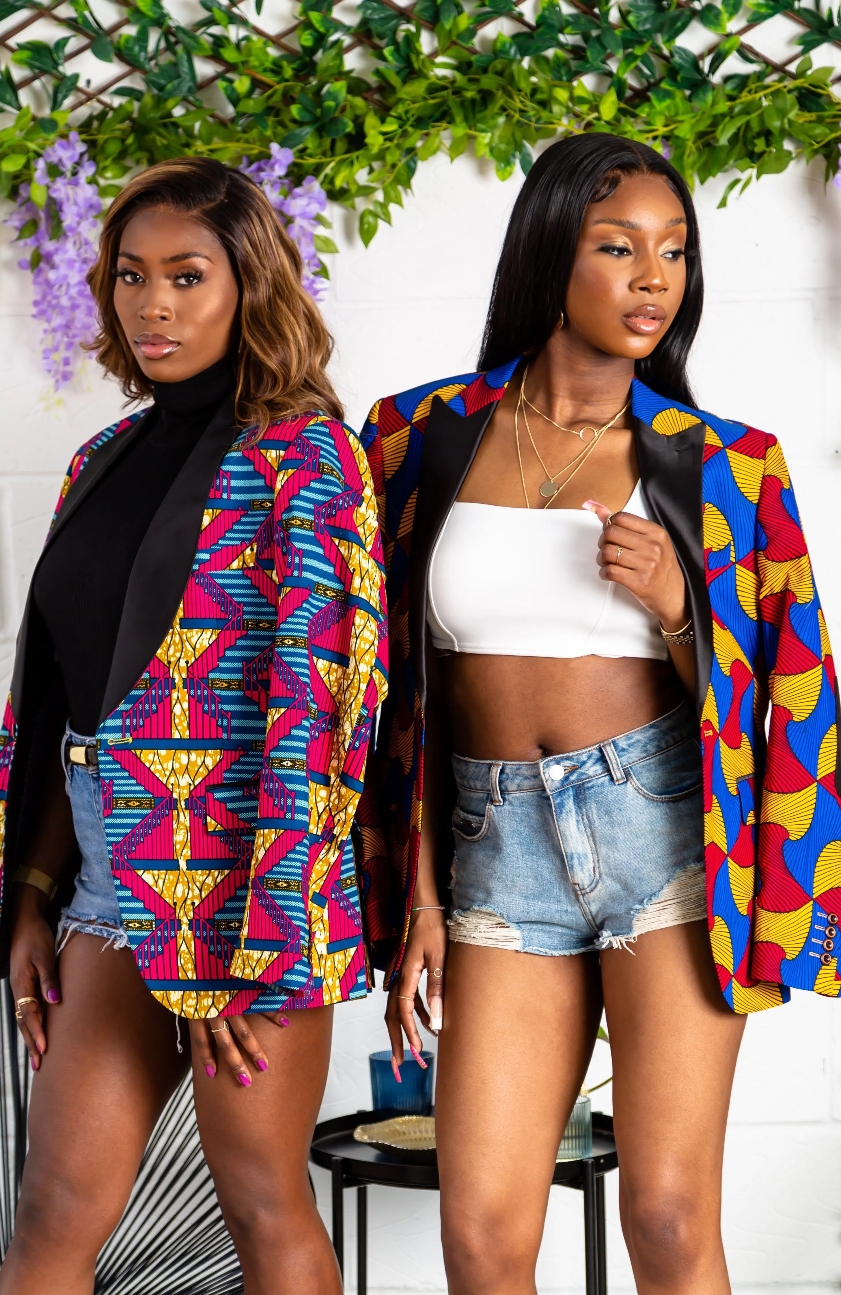 Unisex African Print Blazer - Oversized Peak Collar Ankara Blazer - LYDIA